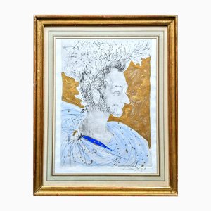 Salvador Dali, Ritratto, 1958, Incisione, Incorniciato