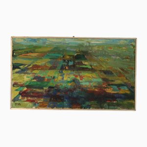 Göte Long, Landscape, 1960s, Oil on Canvas, Framed