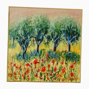 Gunnar Ingemar Erixon, Valmo Vid Olivlund, 1997, Oil on Canvas, Framed