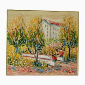 Gunnar Ingemar Erixon, Motif at Polcastro, Campagna, Italy, años 60, óleo sobre lienzo, enmarcado