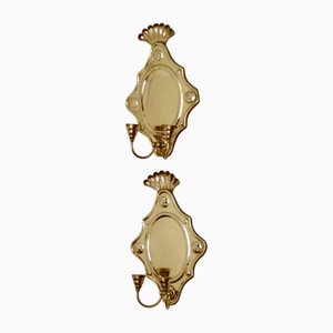 Grandes Appliques Baroques Mid-Century en Laiton, Set de 2