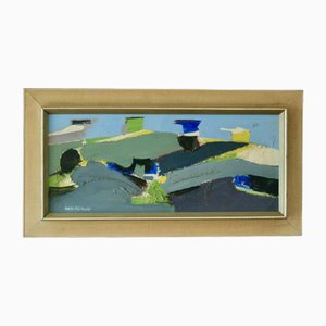 Hans Osswald, Abstract Composition, 1960s, Oil on Panel, Framed
