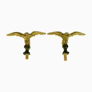Aigles, 1800s, Bois Sculpté et Doré, Set de 2