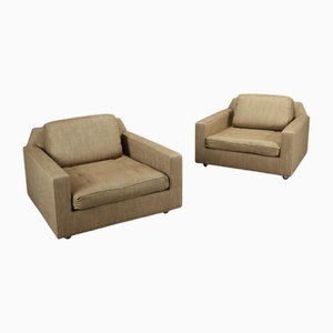 Vintage Lounge Chairs in Fabric, 1960s, Set of 2