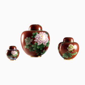 Vintage Chinese Cloisonné Vases, Set of 3