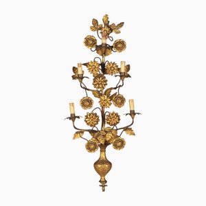 Antique Wall Lamp in Iron Gilded Metal