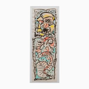 Pierre Alechinsky, Untitled, 1991, Ink and Watercolor on Paper