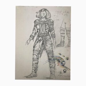 Philippe Druillet, Der Name der Rose, Graphit auf Karton