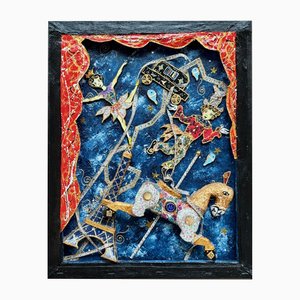 Pinkhas, Circus Scene, 2023, Techniques mixtes sur toile