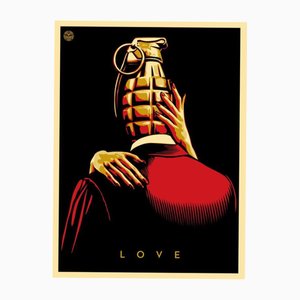 Shepard Fairey (Obey), Love Is the Drug (Red), 2012, Serigrafía firmada a mano