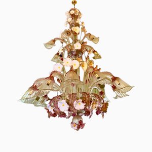 Lustre Modèle Floral en Verre de Murano de Barovier & Toso, Italie, 1970s