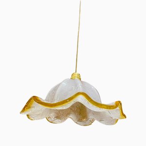 Hängelampe mit Glas Murano Bicolore von Mazzega, Italien, 1970