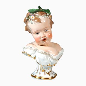 Meissen Child Bust Spring from a Series of the 4 Seasons by H. Schwabe, 1880