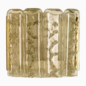 Structured Blown Glass and Brass Wall Sconces by Doria, 1960