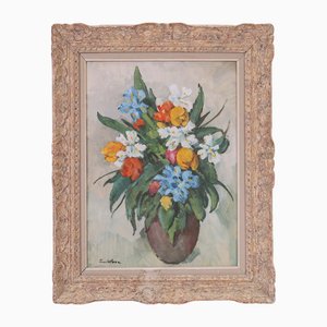 Ernst Hase, Stillleben mit Vase, Aquarell auf Papier