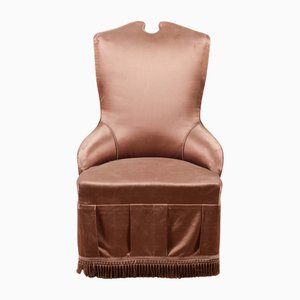 Pink Silk Bedroom Armchair, 20th Century