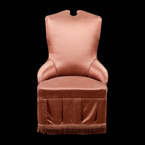 Pink Silk Bedroom Armchair, 20th Century