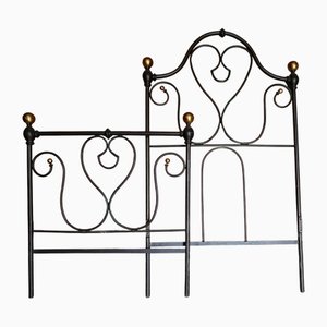 Bett aus lackiertem Metall, Ende 1800