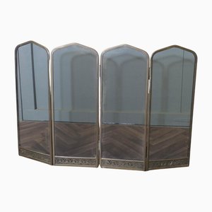4 Fold Brass Fire Guard Screen, 1920