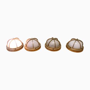 Appliques Murales Nautical Vintage en Laiton, 1960, Set de 4