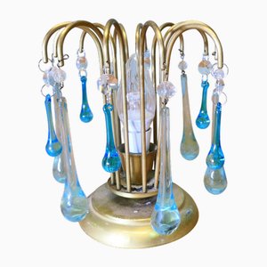 Lampe d'Appoint Turquoise Tear Drop Lustre, 1920