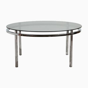 Couchtisch aus Chrom und Glas