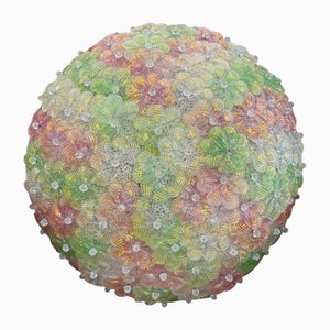 Monumental Oval Flush Mount in Murano Glass by Barovier & Toso