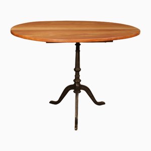 Plateau de Table Rond en Merisier Massif
