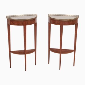 Petites Tables Consoles Demi Lune, Set de 2