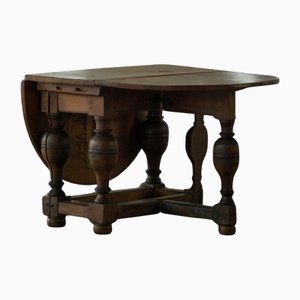 Antiker Barocker Dänischer Klapptisch aus Eiche, 19. Jh.
