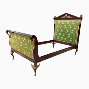 Empire Bett aus Mahagoni und Bronze