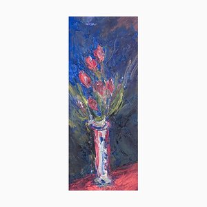 E. Ekholm, Still Life with Flowers in a Vase, 1970s, Oil on Canvas