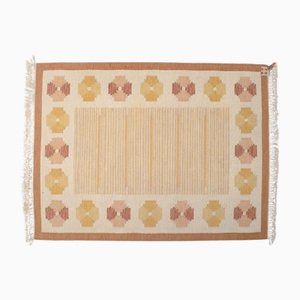 Swedish Wool Rug with Geometric Pattern, 1960s