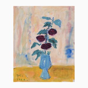 Karin Blix, Still Life with Flowers, 1982, Oil on Wood Panel