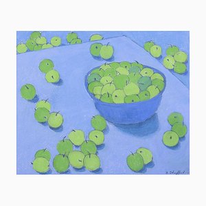 Brita Streijffert, Fruits on a Table, 1965, Pastel al óleo sobre papel