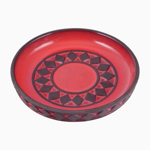 Large Danish Bowl in Stoneware with Orange Glaze from Frank Keramik, 1970s