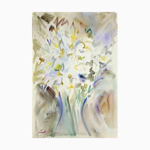 Carlo Ravagnan, Ramo de flores, Acuarela, años 60