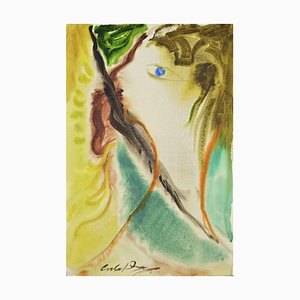 Carlo Ravagnan, Retrato, Acuarela, 1974