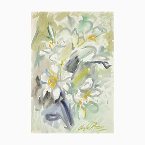 Carlo Ravagnan, Blumenstrauß, Aquarell, 1960er