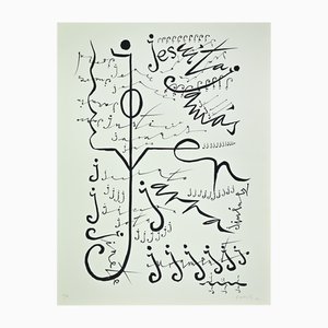 Rafael Alberti, Letter J, Lithograph, 1972