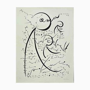 Rafael Alberti, Letter R, Lithograph, 1972