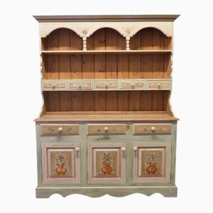 Artisan Painted Farmhouse Kitchen Cupboard in Pine, 1900