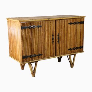 Enfilade Vintage en Rotin Tissé, 1960