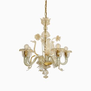 Five-Light Chandelier in Murano Glass by Master Walter Furlan, 1983