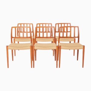 Chaises Modèle 83 en Teck par Niels Otto Møller, Danemark, 1970s, Set de 6