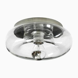 Round Donut Wall Lamp in Transparent Glass from Doria Leuchten, 1970s