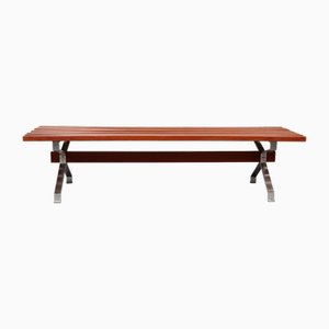 Italienische Bank aus Teak & Stahl, 1960er