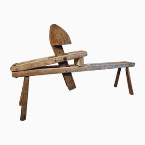 Antique French 19th Century Carpenters Workbench in Pine and Oak
