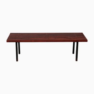 Banc en Teck et Métal, Italie, 1970s
