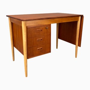 Small Vintage Danish Extendable Teak Desk, 1960s